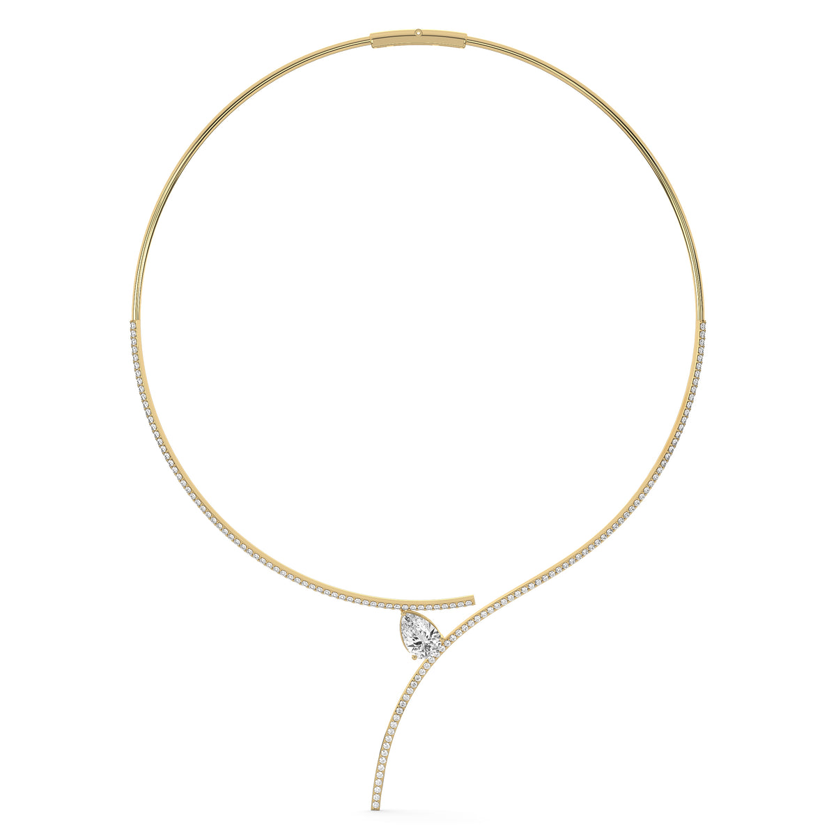 Floating Pear Diamond Choker