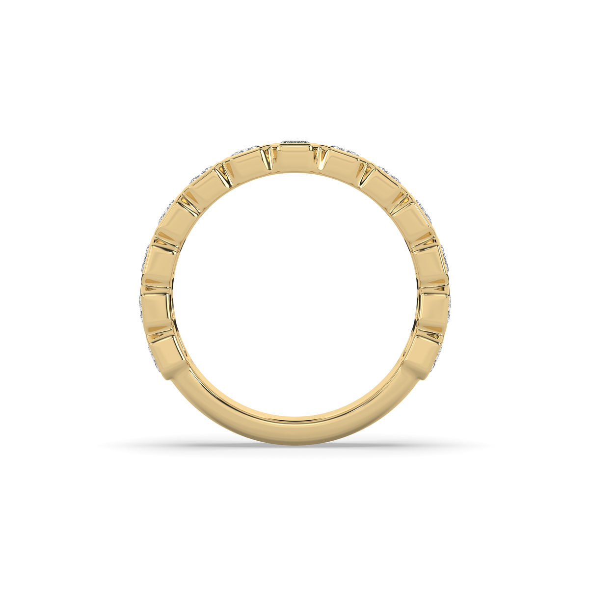 EMERALD DIAMOND BEZEL 3/4 BAND