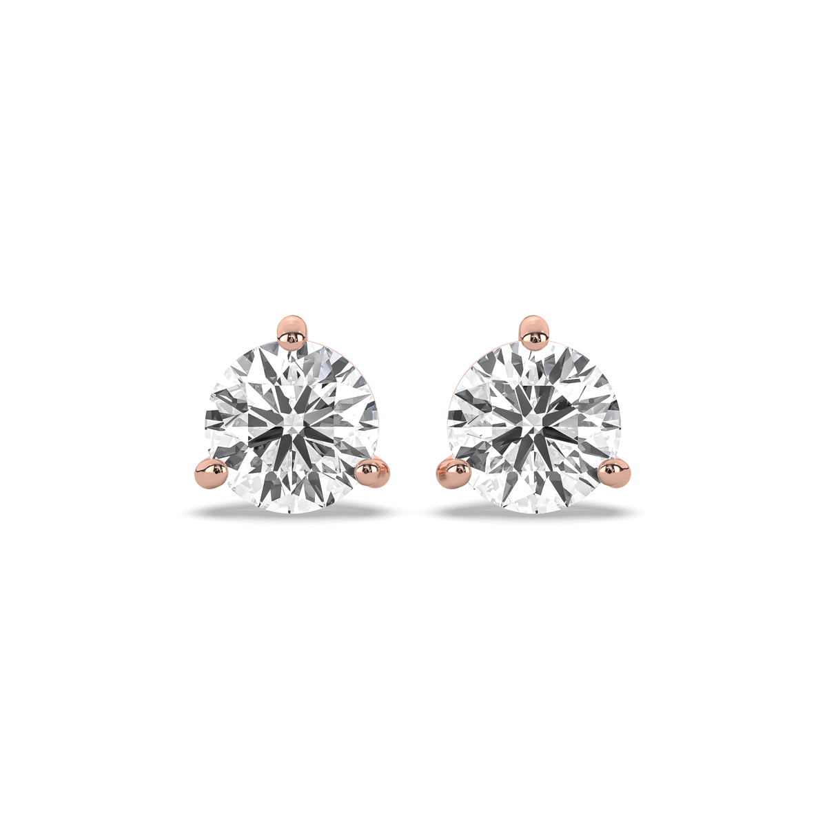 Kelly Round Diamond Solitaire Stud Earrings (1 Carat Each)