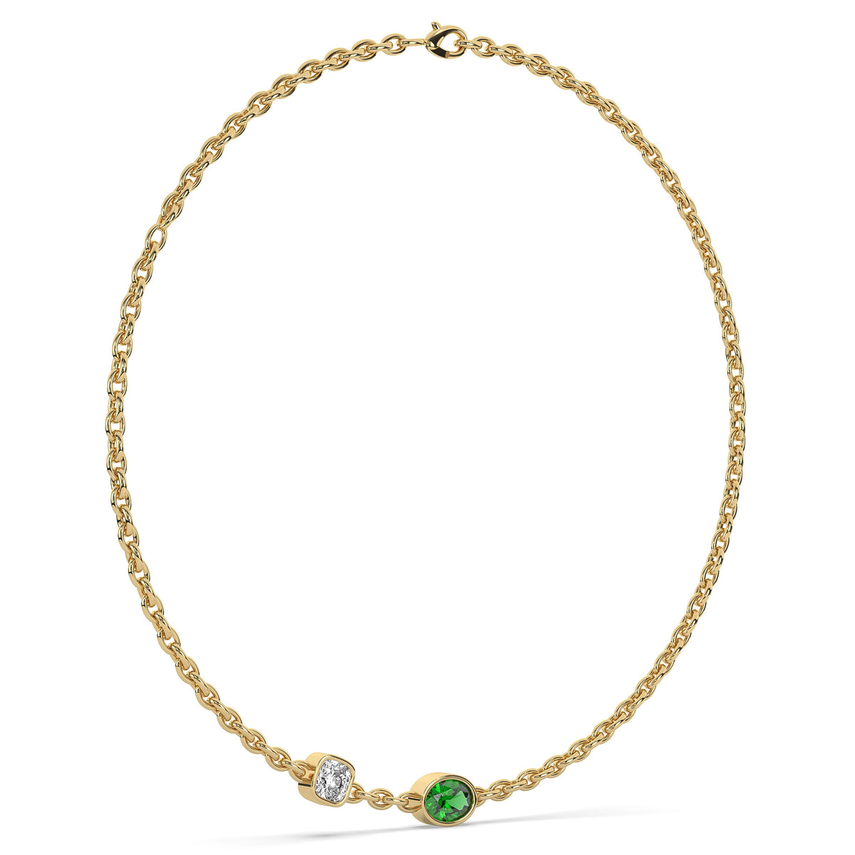 Emerald & Pear Toi Et Moi Necklace