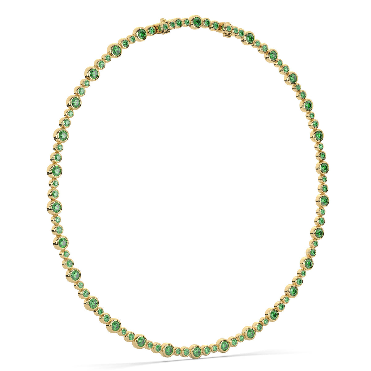 Emerald Tennis Bubble Necklace
