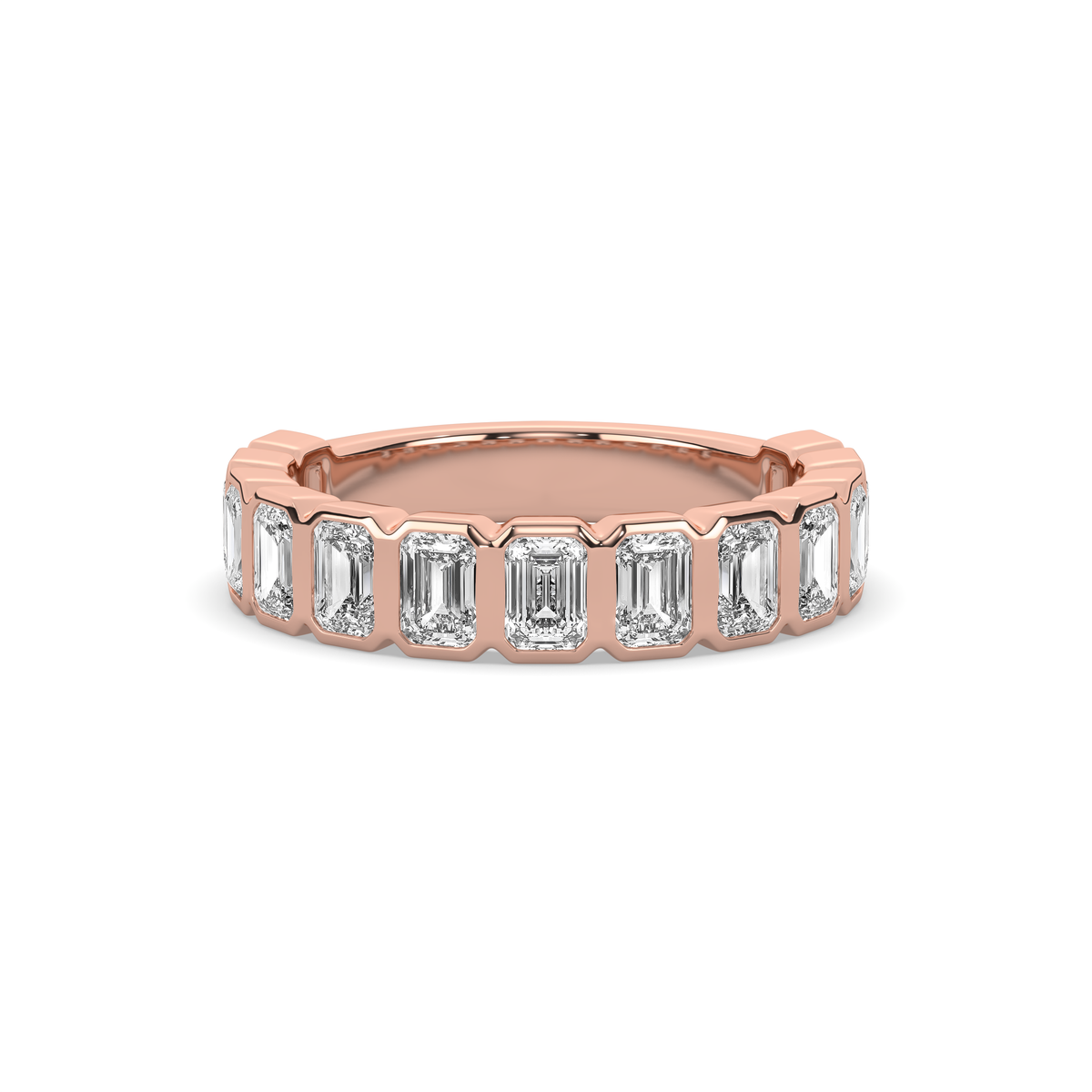 EMERALD DIAMOND BEZEL 3/4 BAND