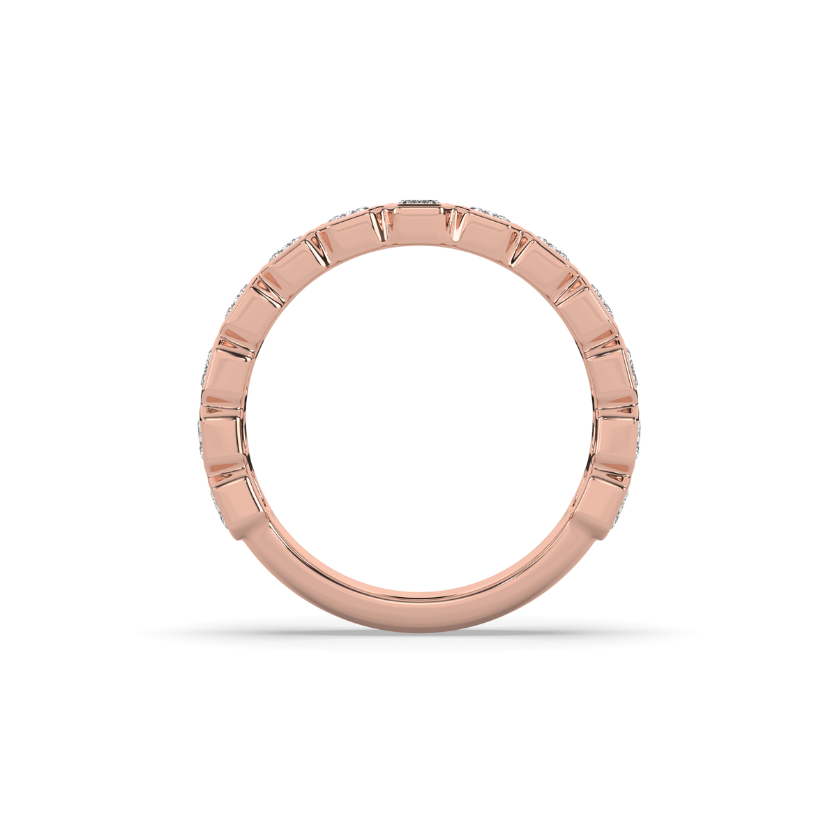 EMERALD DIAMOND BEZEL 3/4 BAND