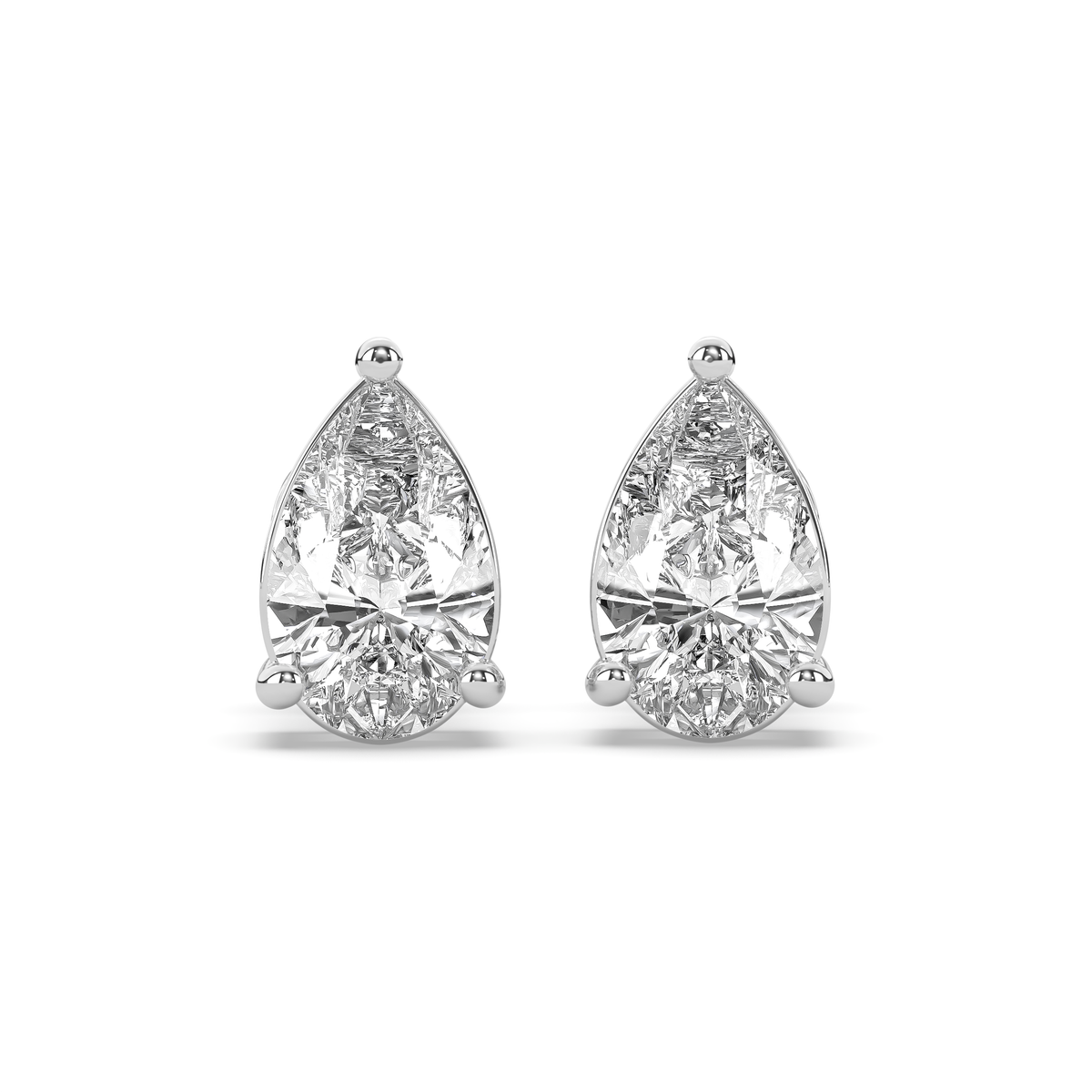 Pear Diamond Solitaire Studs (1.5 Carats Each)