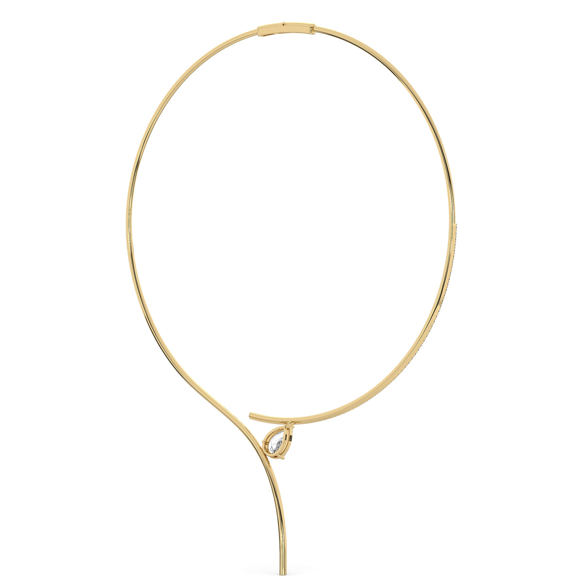 Floating Pear Diamond Choker