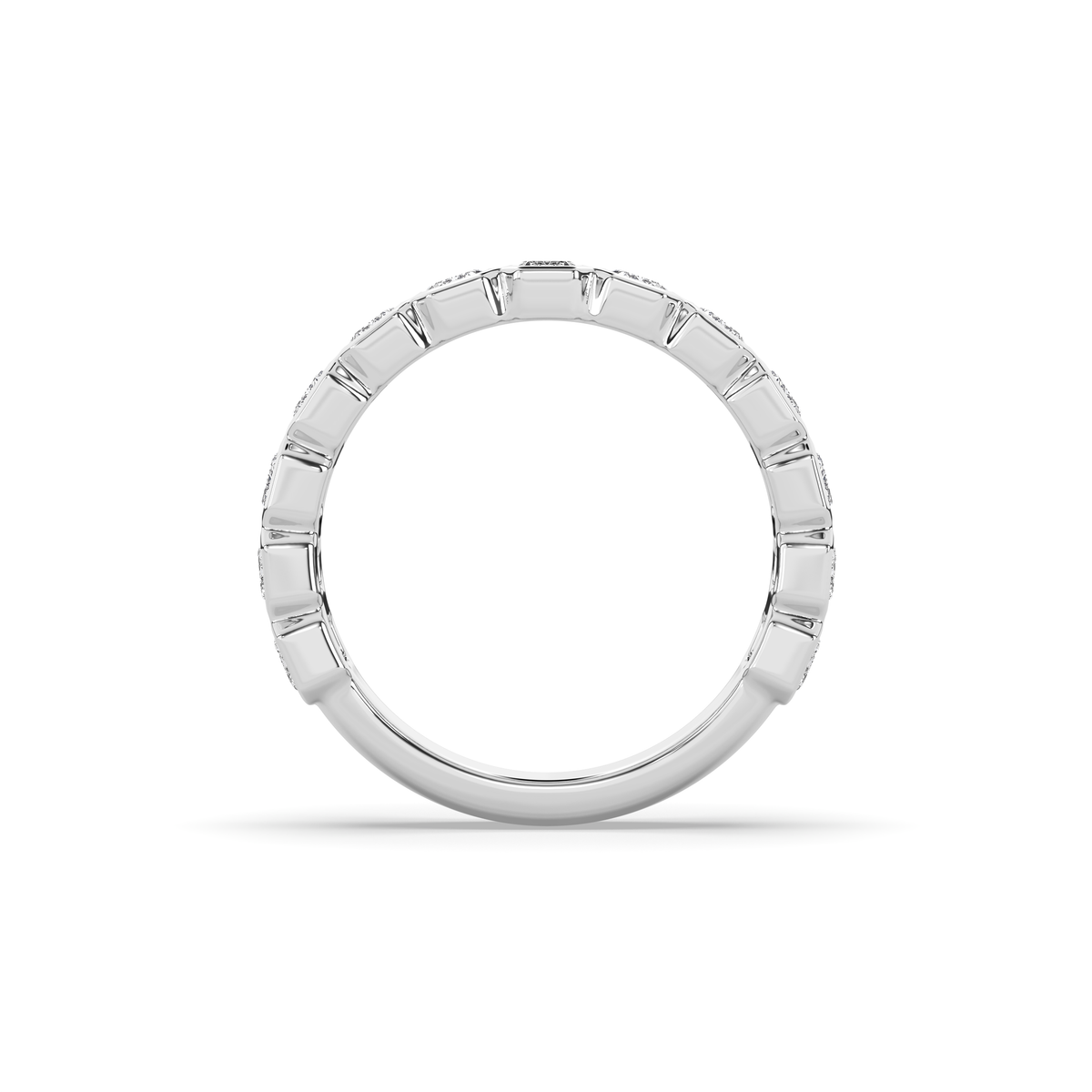 EMERALD DIAMOND BEZEL 3/4 BAND