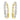 LADIES HOOP EARRINGS 0.75CT ROUND/BAGUETTE DIAMOND 10K YELLOW GOLD