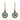 LADIES EARRINGS 1.00CT BLUE SAPPHIRE ROUND/DARK BROWN DIAMOND 14K ROSE GOLD