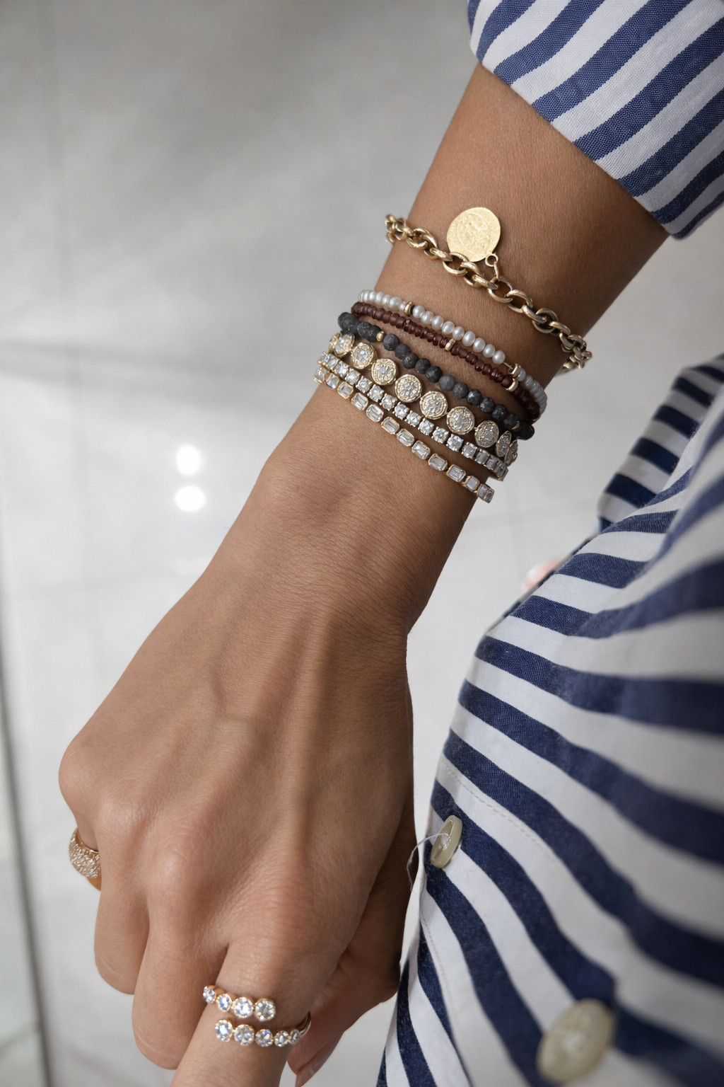 Emerald Diamond Bezel Tennis Bracelet