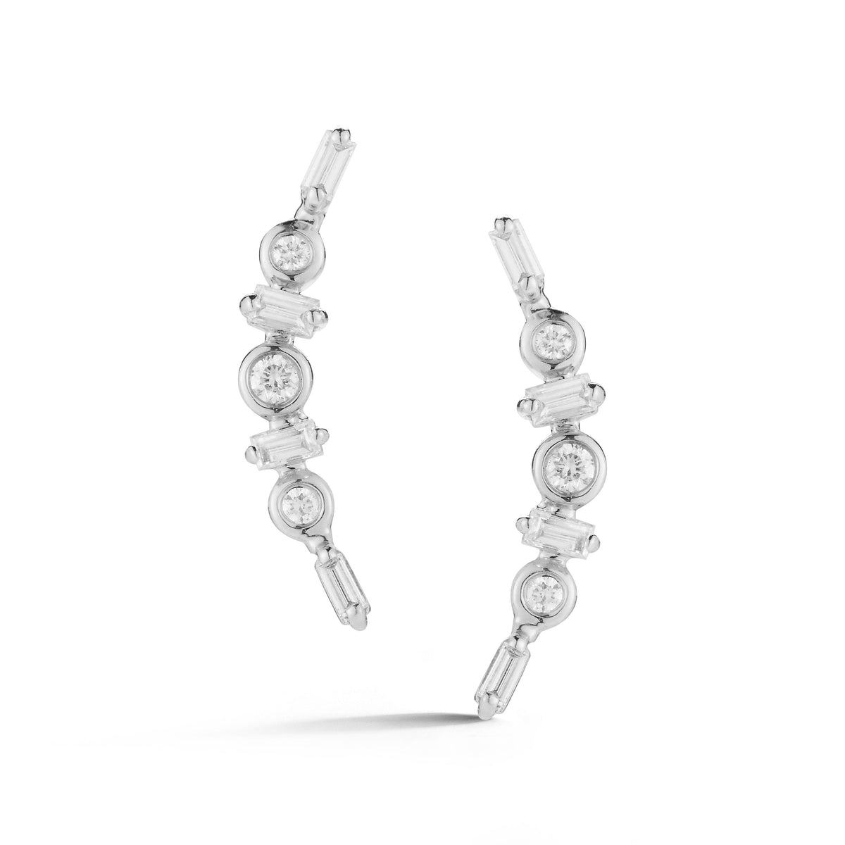 DRD Sadie Pearl Diamond Crawler Earrings