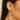 close up of DRD Medium Large Hoops in Yellow Gold styled on model's ear