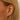 close up of model wearing drd Sylvie rose bar studs on ear with sophia ryan petite teardrop stud
