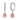 14K WHITE/ROSE GOLD 2.00CT ROUND/PINK PEAR DIAMOND LADIES HOOPS EARRINGS