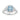14K WHITE GOLD 2 3/4CT ROUND/CUSHION DIAMOND LADIES RING (CENTER STONE BLUE CUSHION DIAMOND 2CT)