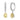 14K WHITE GOLD 2.00CT ROUND/YELLOW PEAR DIAMOND LADIES HOOP EARRINGS 