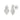 14K WHITE GOLD 1 1/4CT ROUND/KITE STEP CUT DIAMOND LADIES EARRINGS