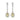 14K WHITE GOLD CRAFTED WITH 18K YELLOW GOLD BACK PLATE 1 1/2CT ROUND/YELLOW PEAR  DIAMOND LADIES EARRINGS