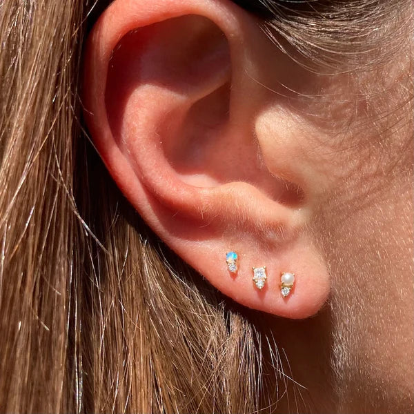 Birthstone Diamond Single Stud Earring