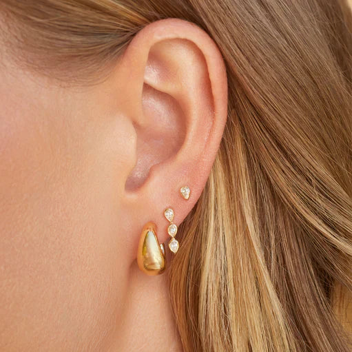 EF-Collection The Gold Jumbo Dome Huggie Earrings