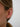 Ef collection Single Diamond Pillow Illusion Earrings in yellow gold on models ear. 