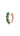 Ef collection Single Jumbo Prong Set Emerald Mini Huggie Earrings in rose gold on white background. 