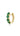 Ef collection Single Jumbo Prong Set Emerald Mini Huggie Earrings in yellow gold on white background. 