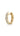 Gold hoop earring with embedded diamonds on a white background