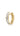 Yellow gold hoop earring with channel set diamonds on a white background