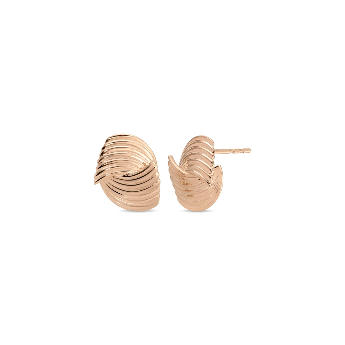 product image of EF-Collection Gold Freya Stud Earrings in rose gold on a white background. 
