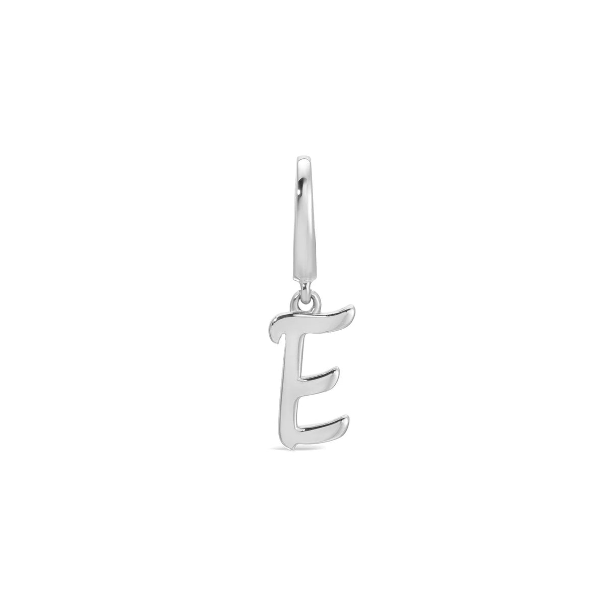product image of EF-Collection Gold Mini Script Initial Clip Charm in white gold on a white background. 