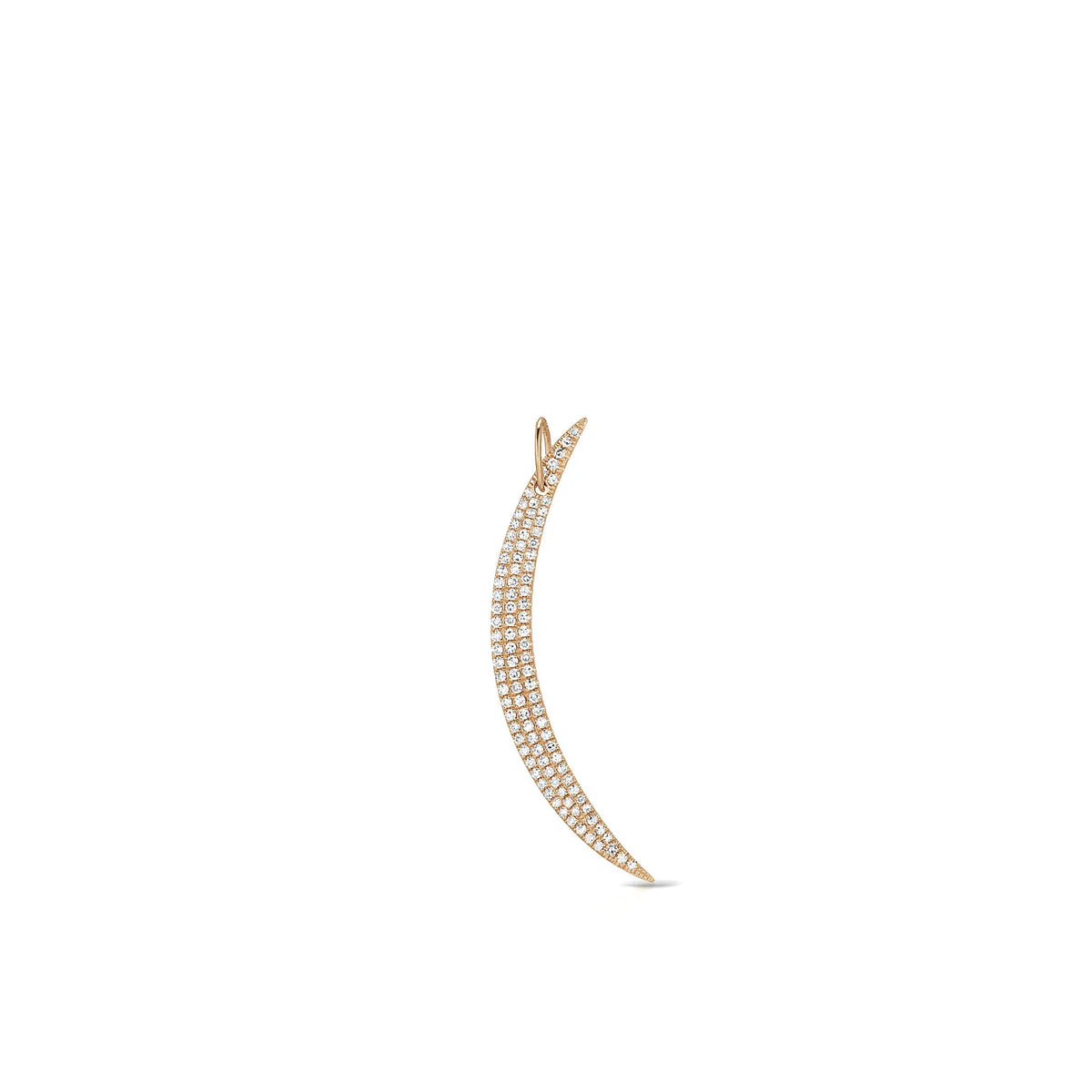 product image of EF-Collection Diamond Crescent Charm in rose gold and diamond on a white background.