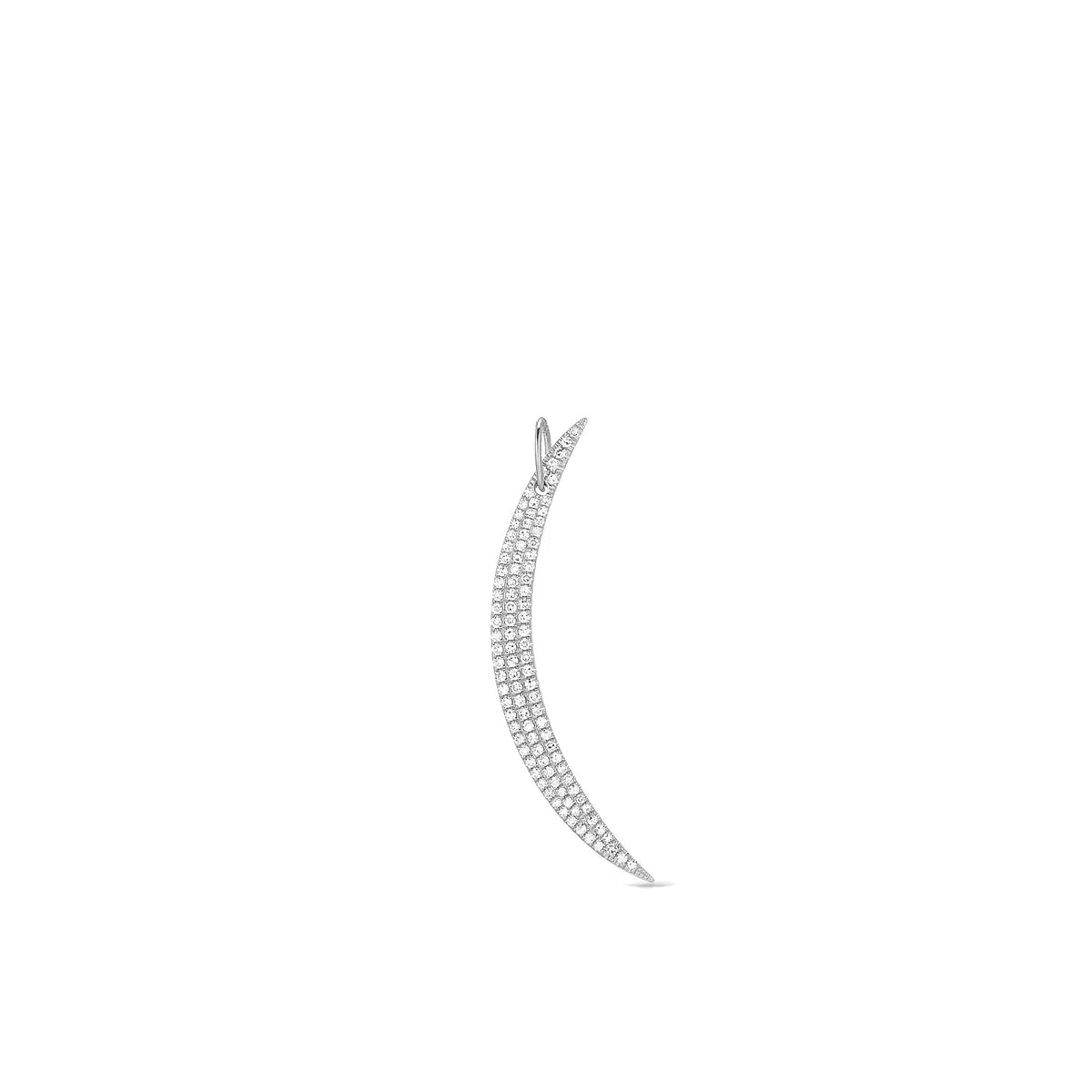 product image of EF-Collection Diamond Crescent Charm in white gold and diamond on a white background.