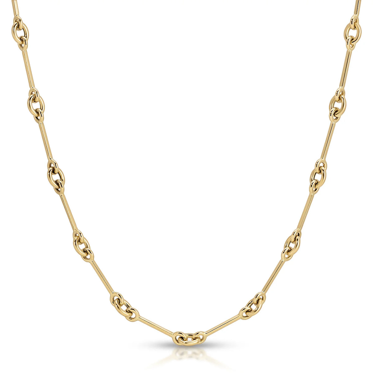 product image of EF-Collection Reese Chain Necklacein yellow gold on a white background.