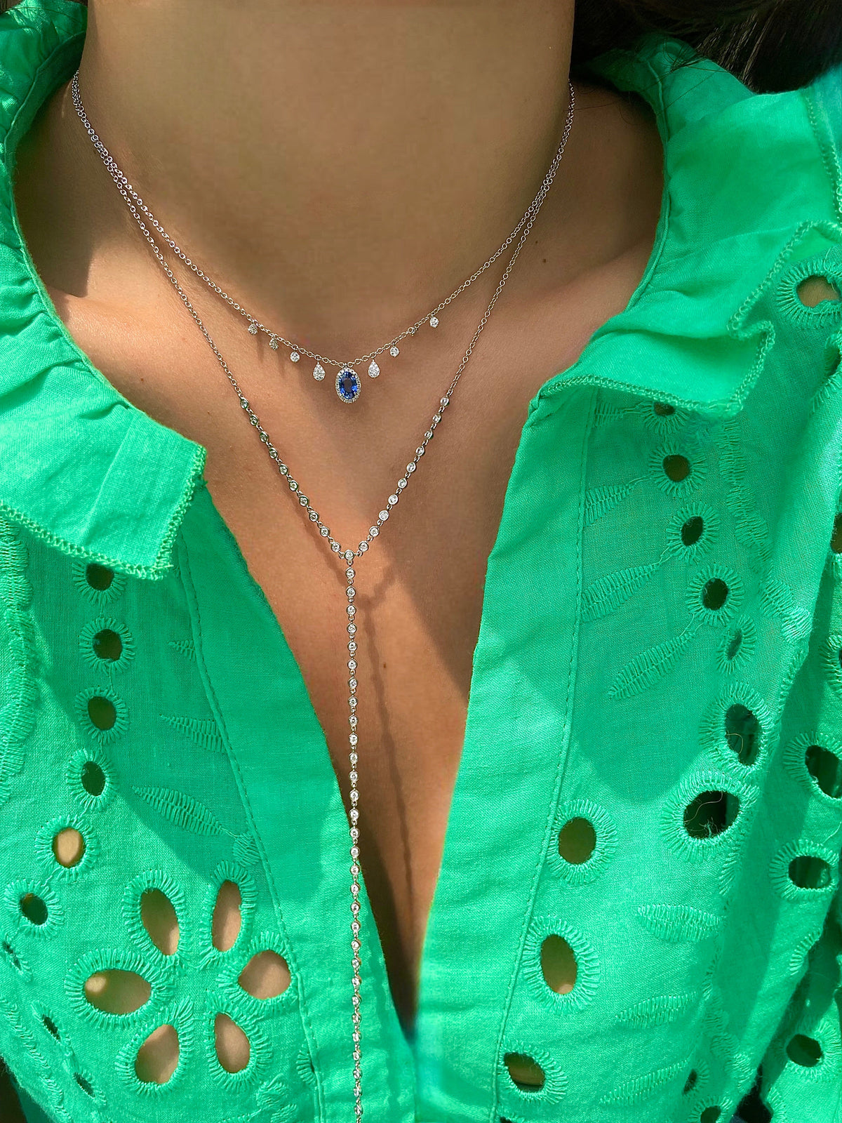 Meira T Long Bezel Diamond Lariat