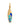 Onirikka Surfboard Charm in 18k yellow gold with blue enamel and blue sapphire gemstone, beach-inspired charm from the Nostalgia Collection.
