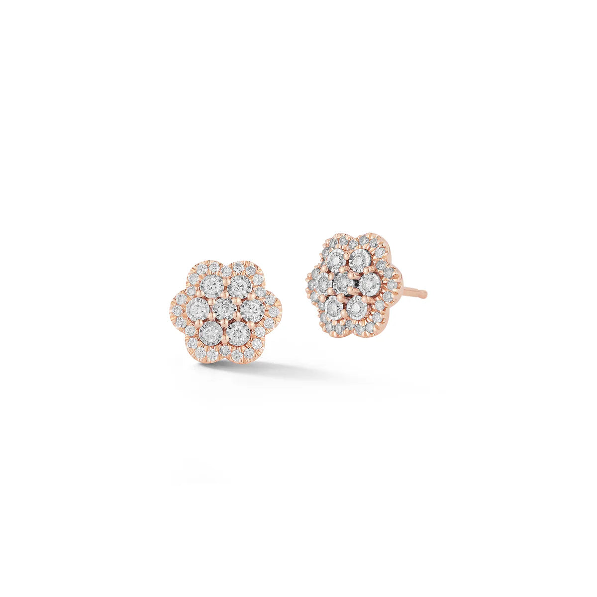 product shot of Ava Bea Flower Studs in rose Gold on white background