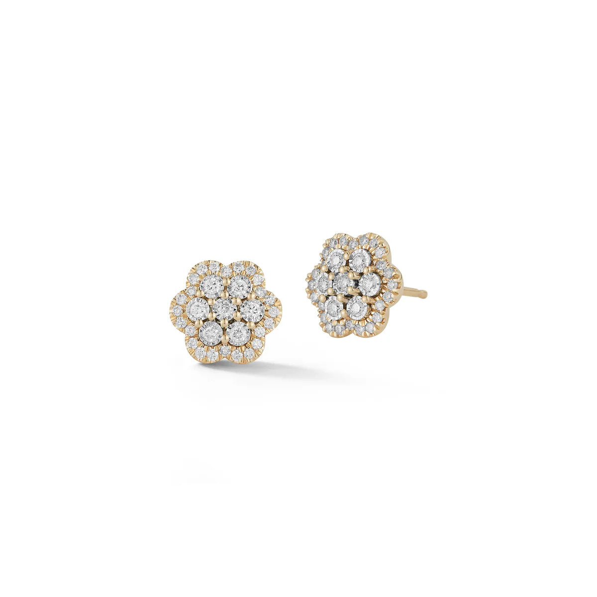 product shot of Ava Bea Flower Studs in Yellow Gold on white background