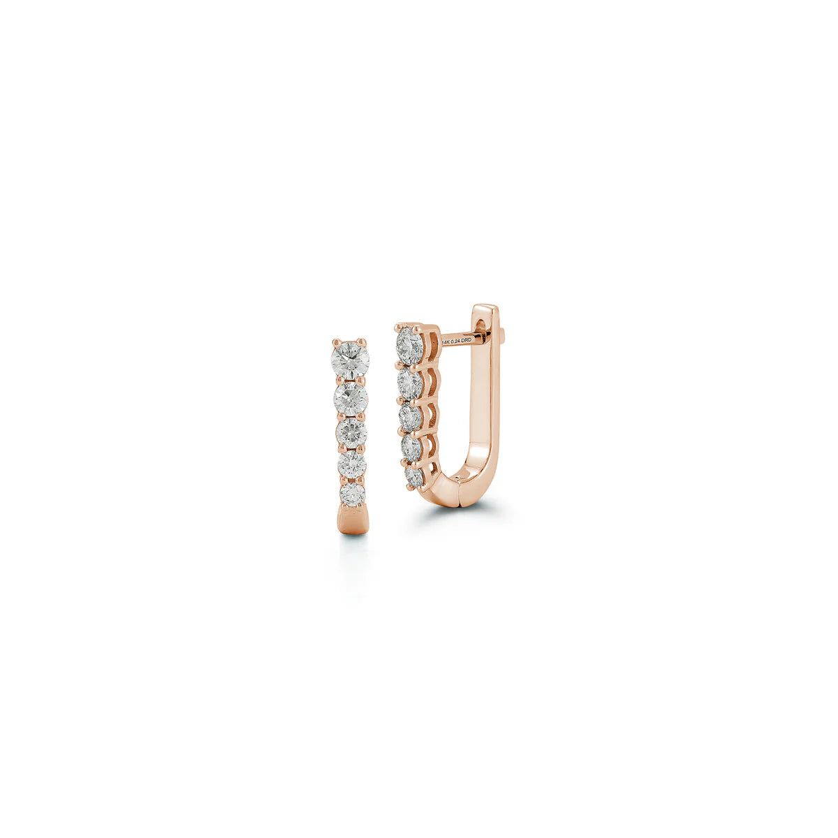 product shot of Ava Bea Medium Graduating Hoop in rose Gold on white background