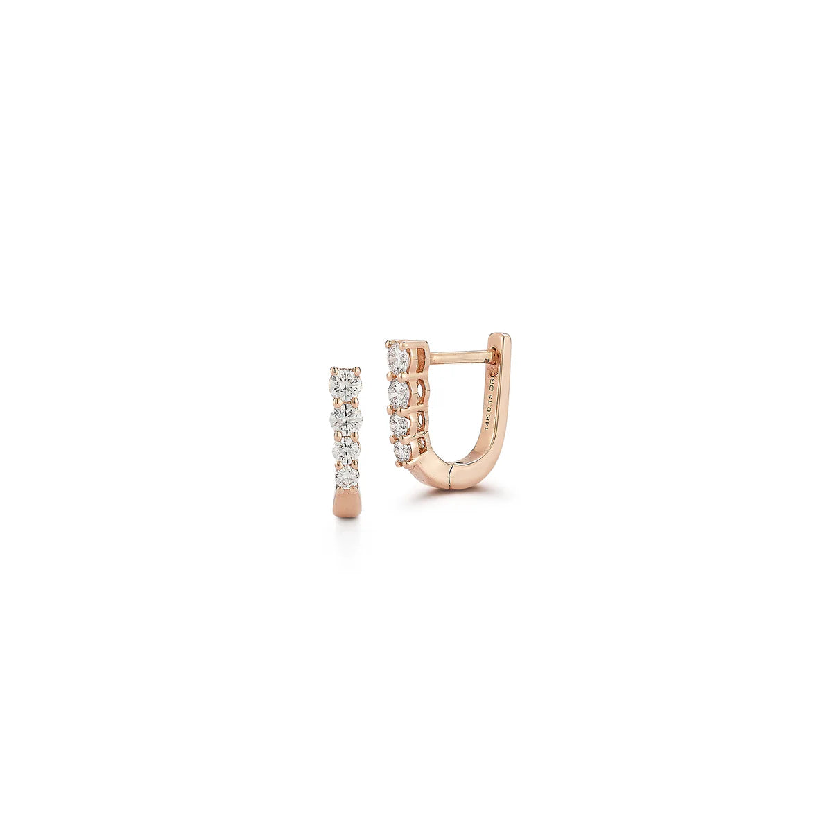 product shot of Ava Bea Mini Graduating Hoop in rose Gold on white background