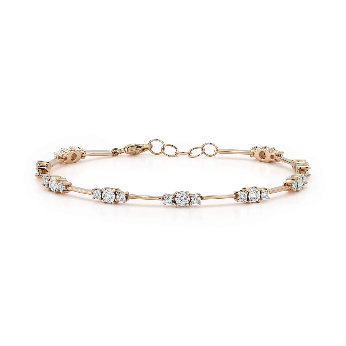 Dana Rebecca Designs Ava Bea Spaced tennis bracelet in rose gold and diamonds product shot