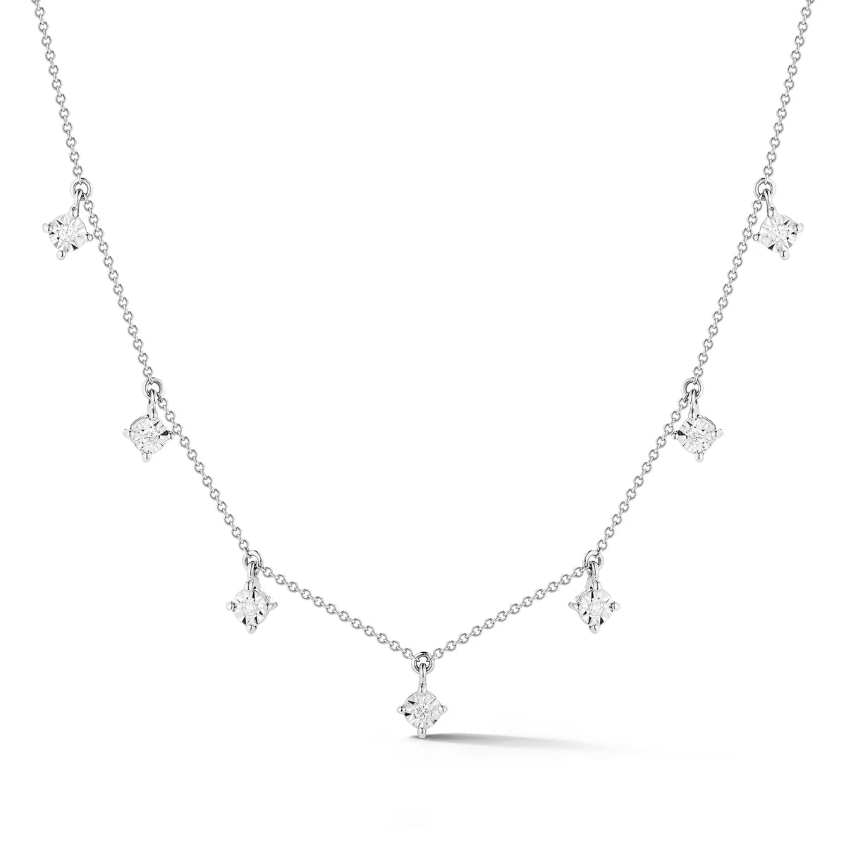 Product shot of Dana Rebecca Designs Ava Bea Station Necklace in white Gold