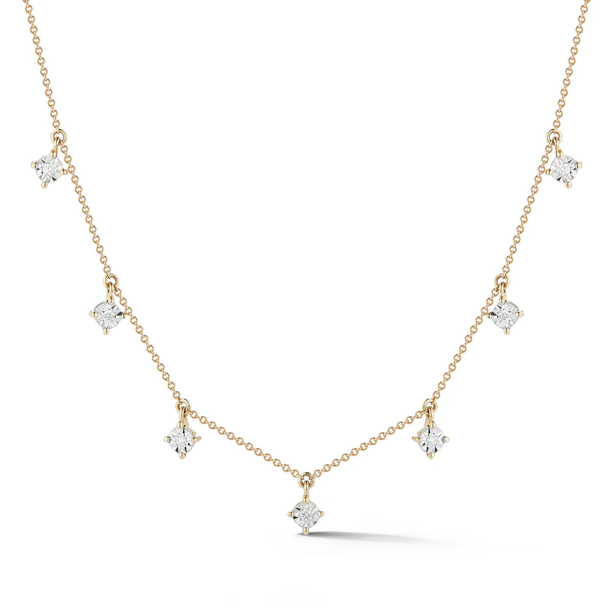 Product shot of Dana Rebecca Designs Ava Bea Station Necklace in Yellow Gold