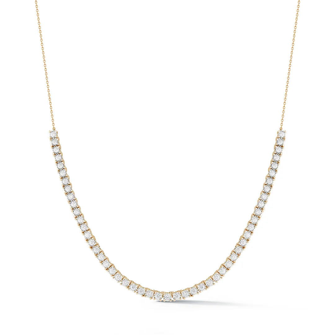 Dana Rebecca Designs Ava Bea Tennis Necklace in yellow gold on white background 