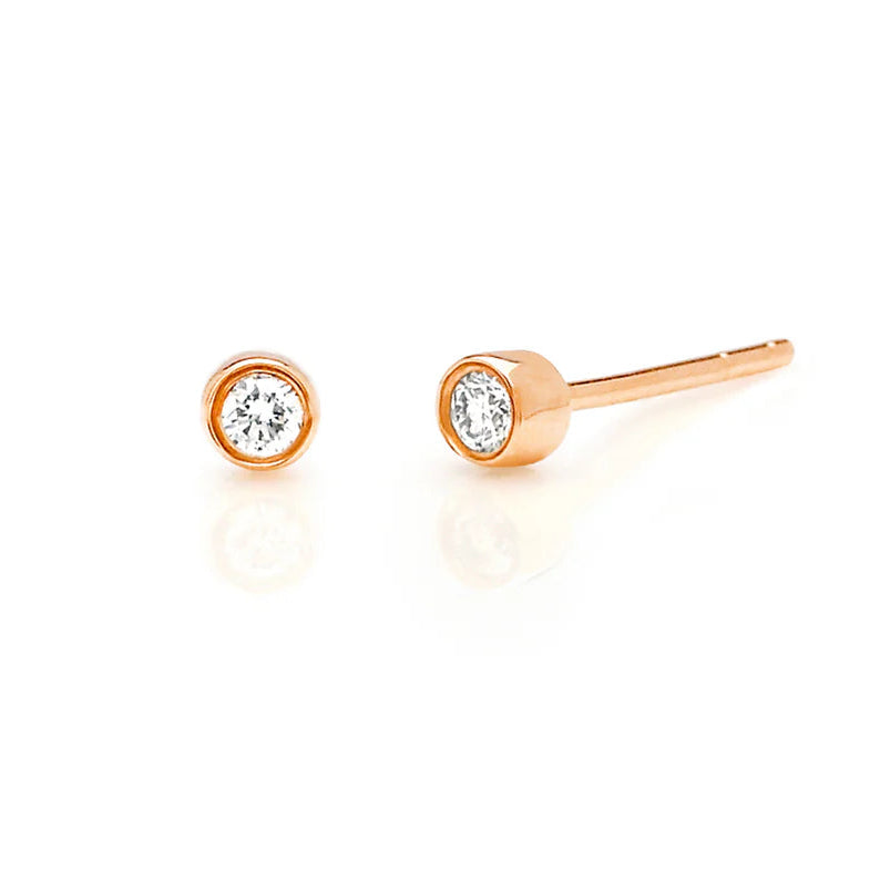 EF-Collection Diamond Bezel Stud Earring