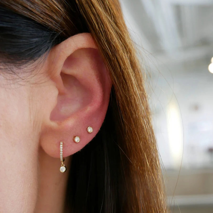 EF-Collection Diamond Bezel Stud Earring