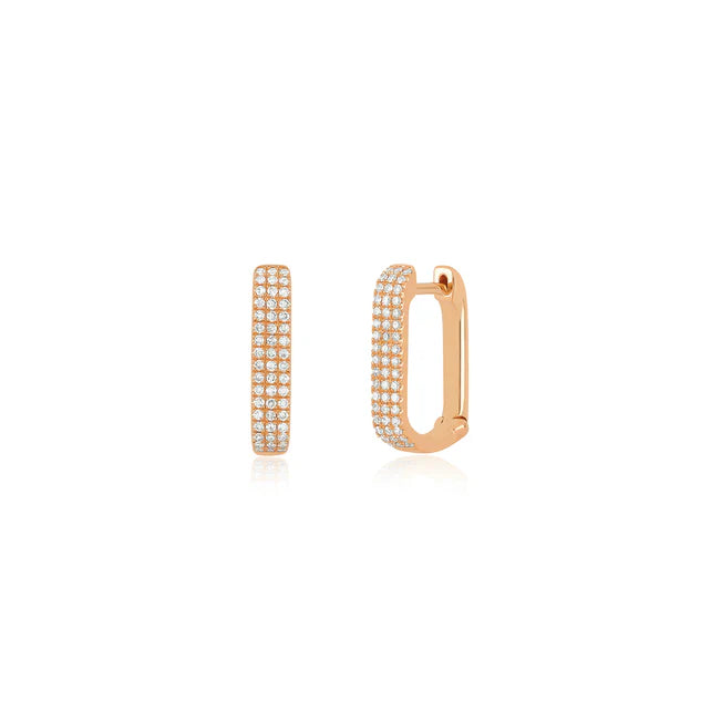EF Collection Diamond Jumbo Lola Hoop Earring in rose gold on white background 