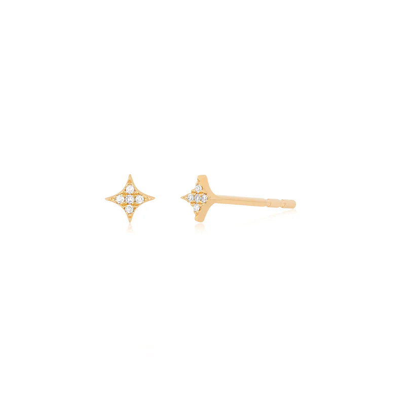 EF Collection Diamond Sparkle Stud Earring in rose gold on white background.