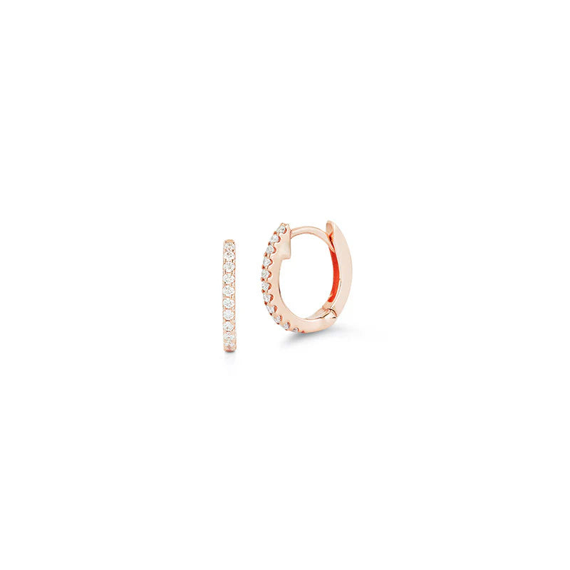 Dana Rebecca Designs DRD Medium Huggies in rose gold on white background 