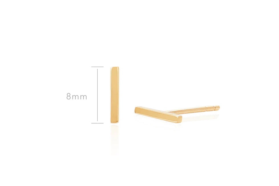 EF Collection Gold Bar Stud Earring dimensions.