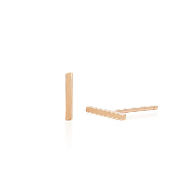 EF Collection Gold Bar Stud Earring in rose gold on white background